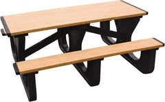 Vestil - 60" Long x 72" Wide x 30-1/2" High Stationary Rectangular Activity/Utility Table - Cedar & Black, Plastic - Eagle Tool & Supply