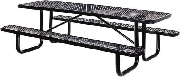 Vestil - 96" Long x 61-5/8" Wide x 30.38" High Stationary Activity/Utility Table without Back Rests - Black, Steel - Eagle Tool & Supply