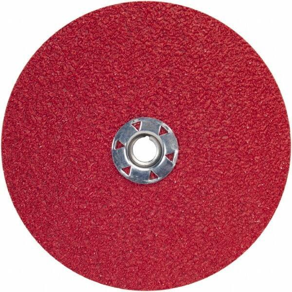 Norton - 7" Diam 5/8-11 Threaded Hole 50 Grit Fiber Disc - Coarse Grade, Ceramic Alumina, 8,600 Max RPM - Eagle Tool & Supply