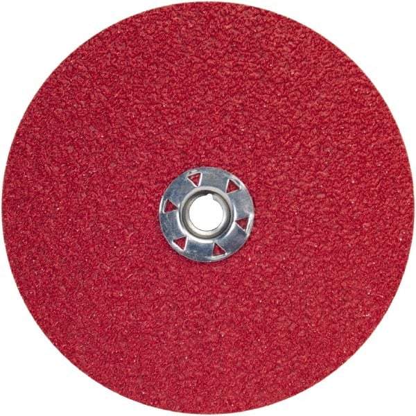 Norton - 7" Diam 5/8-11 Threaded Hole 24 Grit Fiber Disc - Very Coarse Grade, Ceramic Alumina, 8,600 Max RPM - Eagle Tool & Supply
