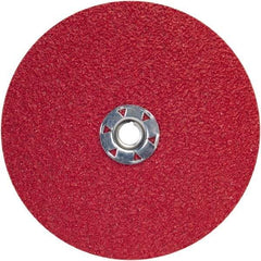 Norton - 7" Diam 5/8-11 Threaded Hole 24 Grit Fiber Disc - Very Coarse Grade, Ceramic Alumina, 8,600 Max RPM - Eagle Tool & Supply