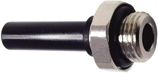 Legris - 6mm Outside Diam, 1/8 BSPP, Nickel Plated Brass Push-to-Connect Tube Male Standpipe - 290 Max psi, Tube to Male BSPP Connection, Nitrile O-Ring - Eagle Tool & Supply