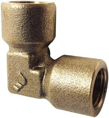 Legris - 1/2 Female Thread, Brass Industrial Pipe 90° Female Elbow - FBSPP, 3,626 psi - Eagle Tool & Supply