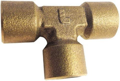 Legris - 1/8 Female Thread, Brass Industrial Pipe Female Tee - FBSPP, 3,626 psi - Eagle Tool & Supply