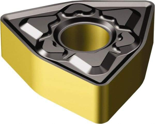 Sandvik Coromant - WNMG432 KM Grade 3225 Carbide Turning Insert - 80° Trigon, 1/2" Inscr Circle, 3/16" Thick, 1/32" Corner Radius - Eagle Tool & Supply