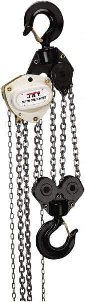 Jet - 22,000 Lb Lifting Capacity, 20' Lift Height, Hand Hoist - Made from Chain - Eagle Tool & Supply