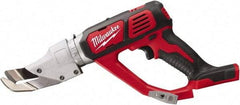 Milwaukee Tool - 3,000 SPM, 18 Volt, Inline Handle, Handheld Cordless Shear - 18 Gauge (Mild Steel) Cutting Capacity - Eagle Tool & Supply