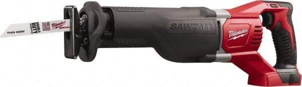 Milwaukee Tool - 18V, 0 to 3,000 SPM, Cordless Reciprocating Saw - 1-1/8" Stroke Length, 19" Saw Length, Lithium-Ion Batteries Not Included - Eagle Tool & Supply