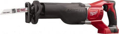 Milwaukee Tool - 18V, 0 to 3,000 SPM, Cordless Reciprocating Saw - 1-1/8" Stroke Length, 19" Saw Length, Lithium-Ion Batteries Not Included - Eagle Tool & Supply