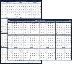 House of Doolittle - 1 Sheet, 66 x 33", Erasable Wall Calendar - Blue & Gray - Eagle Tool & Supply