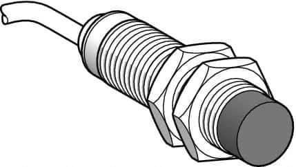 Telemecanique Sensors - NPN, PNP, NC, 8mm Detection, Cylinder, Inductive Proximity Sensor - 2 Wires, IP67, 12 to 24 VDC, M18x1 Thread, 41mm Long - Eagle Tool & Supply