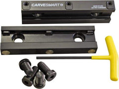 CarveSmart - 3/4" Jaw Width, 1.685" Jaw Height, 3/4" Jaw Thickness, Quick Change Jaw System Vise Jaw Sets - Aluminum, Bolt-On, 2 Jaws, Soft Jaws - Eagle Tool & Supply