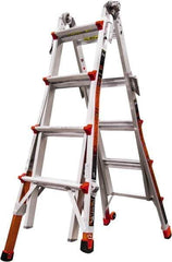Little Giant Ladder - 14 Steps, 15' High, Type IA Rating, Aluminum Multi-Use Ladder - 300 Lb Load Capacity, 23" Base Width - Eagle Tool & Supply