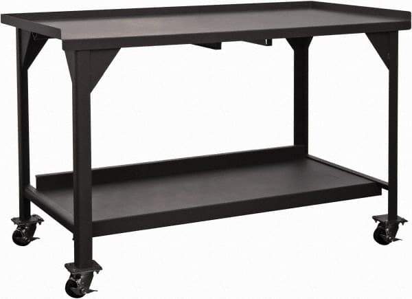 Durham - 60 Wide x 30" Deep x 39-1/2" High, Steel Workbench - Fixed Legs, Gray - Eagle Tool & Supply
