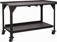 Durham - 60 Wide x 30" Deep x 39-1/2" High, Steel Workbench - Fixed Legs, Gray - Eagle Tool & Supply