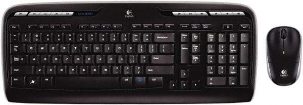 Logitech - Black Keyboard/Mouse - Use with Windows XP, Vista, 7, 8 - Eagle Tool & Supply