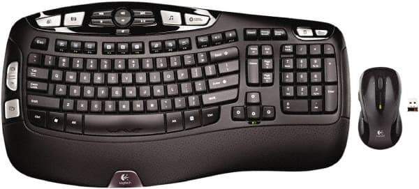 Logitech - Black Keyboard/Mouse - Use with Windows XP, Vista, 7, 8 - Eagle Tool & Supply