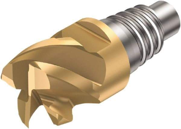 Sandvik Coromant - A316..SM P Grade 1030 Carbide End Milling Tip Insert - TiAlN Finish, 4 Flutes, 19.05mm Cutting Diam, 10.5mm Depth of Cut, 21.3mm Extension, 1/8" Cnr Rad, 50° Helix - Eagle Tool & Supply