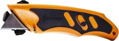 Gerber - Fixed Utility Knife - 1.3" Carbon Steel Blade, Orange & Black Rubber Handle, 1 Blade Included - Eagle Tool & Supply