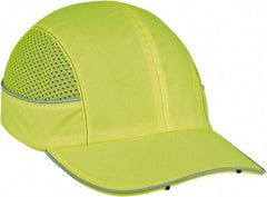 Ergodyne - Nylon Bump Cap with LED Lights - Adjustable Locking Strap, Vented, Lime - Eagle Tool & Supply