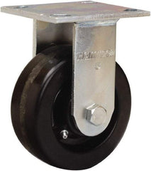 Hamilton - 5" Diam x 2" Wide x 7" OAH Top Plate Mount Rigid Caster - Phenolic, 1,000 Lb Capacity, Straight Roller Bearing, 4 x 4-1/2" Plate - Eagle Tool & Supply