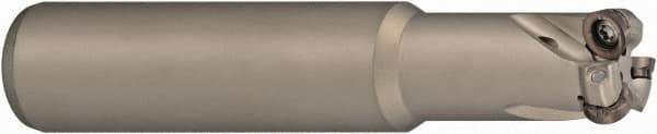 Sumitomo - 1-1/4" Cutting Diam, 1-1/4" Shank Diam, 6mm Max Depth of Cut, Straight Shank Indexable Copy End Mill - 3 Inserts, RDET12 Insert, RSXF Toolholder - Eagle Tool & Supply