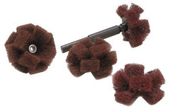 Merit Abrasives - 1-1/2" Diam Hard Density Cross Buff - 3 Plys, 8-32 Thread, Very Fine Grade, 2,000 Max RPM - Eagle Tool & Supply