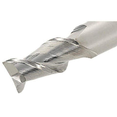 Iscar - 1", 1-1/2" LOC, 1" Shank Diam, 5" OAL, 2 Flute, Solid Carbide Square End Mill - Single End, Uncoated, Spiral Flute, 45° Helix, Right Hand Cut, Right Hand Flute - Eagle Tool & Supply
