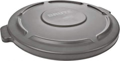 Rubbermaid - Round Lid for Use with 44 Gal Round Trash Cans - Gray, Plastic, For 2643 Brute Trash Cans - Eagle Tool & Supply