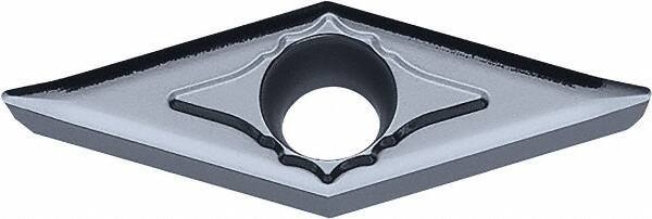 Kyocera - VCGT331 AH Grade KW10 Carbide Turning Insert - Uncoated, 35° Diamond, 3/8" Inscr Circle, 3/16" Thick, 1/64" Corner Radius - Eagle Tool & Supply