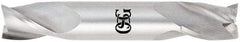 OSG - 7/16", 9/16" LOC, 2-3/4" Shank Diam, 2-3/4" OAL, 3 Flute, Solid Carbide Square End Mill - Double End, Uncoated, Spiral Flute, 30° Helix, Centercutting, Right Hand Cut, Right Hand Flute, Series 423 - Eagle Tool & Supply