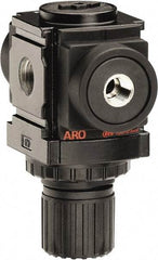 ARO/Ingersoll-Rand - 1/8 NPT Port, 45 CFM, Aluminum Miniature Regulator - 0 to 140 psi Range, 250 Max psi Supply Pressure, 1/8" Gauge Port Thread, 2.913" Wide x 3-9/16" High - Eagle Tool & Supply