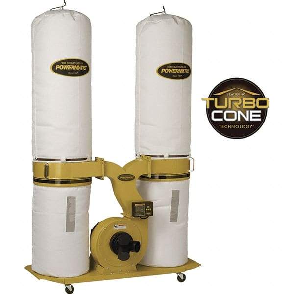 Jet - 230 Volt Dust Collector - 230 CFM Air Flow, 11.31" Static Pressure Water Level - Eagle Tool & Supply