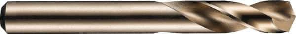 DORMER - 4.4mm 135° Spiral Flute High Speed Steel Screw Machine Drill Bit - Bright Finish, Right Hand Cut, 24mm Flute Length, 58mm OAL, Split Point, Straight Shank - Eagle Tool & Supply