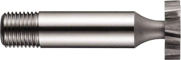 DORMER - 1-1/4" Diam x 3/8" Face Width, High Speed Steel, 10 Teeth, Shank Connection Woodruff Keyseat Cutter - Uncoated, 1/2" Shank, Staggered Teeth, ANSI 1210 - Eagle Tool & Supply