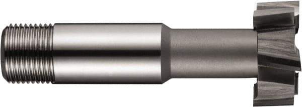 DORMER - 40mm Cut Diam, 18mm Cut Width, 3/4" Neck Diam, 63/64" Shank Diam, M2 High Speed Steel T-Slot Cutter - Uncoated, 22mm Bolt, Staggered Teeth, 8 Teeth - Eagle Tool & Supply