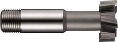 DORMER - 21mm Cut Diam, 9mm Cut Width, 0.3937" Neck Diam, 0.4724" Shank Diam, M2 High Speed Steel T-Slot Cutter - Uncoated, 12mm Bolt, Staggered Teeth, 6 Teeth - Eagle Tool & Supply