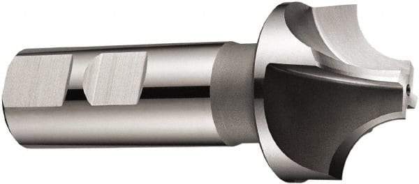 DORMER - 8mm Radius, 17/18" Mill Diam, 4 Flute Cobalt Corner Rounding End Mill - Single End, Uncoated, 2.7559" OAL, 0.6299" Shank Diam - Eagle Tool & Supply