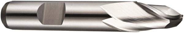 DORMER - 14mm Diam, 16mm LOC, 2 Flute Cobalt Ball End Mill - Uncoated, Single End, 73mm OAL, 12mm Shank Diam, Spiral Flute - Eagle Tool & Supply