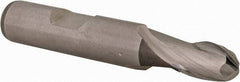 DORMER - 8mm Diam, 11mm LOC, 2 Flute Cobalt Ball End Mill - Uncoated, Single End, 61mm OAL, 10mm Shank Diam, Spiral Flute - Eagle Tool & Supply