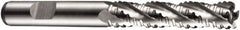 DORMER - 16mm Diam, Coarse Pitch, 63mm LOC, 4 Flute Cobalt Roughing Square End Mill - Uncoated, 123mm OAL, 16mm Shank Diam, Single End, Extended Reach, 30° Helix - Eagle Tool & Supply