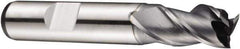 DORMER - 14mm Diam, 16mm LOC, 3 Flute Powdered Metal Keyway End Mill - Spiral Flute, AlCrN Finish, 12mm Shank Diam, 73mm OAL, 40° Helix, Centercutting - Eagle Tool & Supply