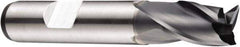 DORMER - 12mm Diam, 16mm LOC, 3 Flute Powdered Metal Keyway End Mill - Spiral Flute, AlCrN Finish, 12mm Shank Diam, 73mm OAL, 30° Helix, Centercutting - Eagle Tool & Supply