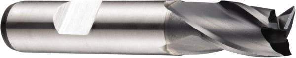 DORMER - 25mm Diam, 26mm LOC, 3 Flute Powdered Metal Keyway End Mill - Spiral Flute, AlCrN Finish, 25mm Shank Diam, 102mm OAL, 30° Helix, Centercutting - Eagle Tool & Supply