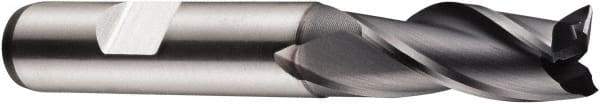 DORMER - 12mm Diam, 26mm LOC, 3 Flute Powdered Metal Keyway End Mill - Spiral Flute, AlCrN Finish, 12mm Shank Diam, 83mm OAL, 30° Helix, Centercutting - Eagle Tool & Supply