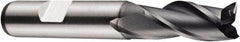 DORMER - 12mm Diam, 26mm LOC, 3 Flute Powdered Metal Keyway End Mill - Spiral Flute, AlCrN Finish, 12mm Shank Diam, 83mm OAL, 30° Helix, Centercutting - Eagle Tool & Supply