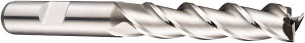 DORMER - 3 Flute Powdered Metal Roughing & Finishing Square End Mill - Uncoated, Weldon Shank, 40° Helix, Centercutting, Extra Long Length - Eagle Tool & Supply