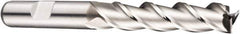 DORMER - 3 Flute Powdered Metal Roughing & Finishing Square End Mill - Uncoated, Weldon Shank, 40° Helix, Centercutting, Extra Long Length - Eagle Tool & Supply