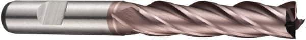 DORMER - 4 Flute Powdered Metal Roughing & Finishing Square End Mill - TiCN Finish, Weldon Shank, 30° Helix, Centercutting, Extra Long Length - Eagle Tool & Supply