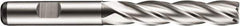 DORMER - 4 Flute Powdered Metal Roughing & Finishing Square End Mill - Uncoated, Weldon Shank, 30° Helix, Centercutting, Extra Long Length - Eagle Tool & Supply